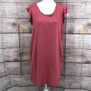 Horny Toad Toad & Co Heathered Pink Crew Neck Short Sleeve Knit Dress Size S